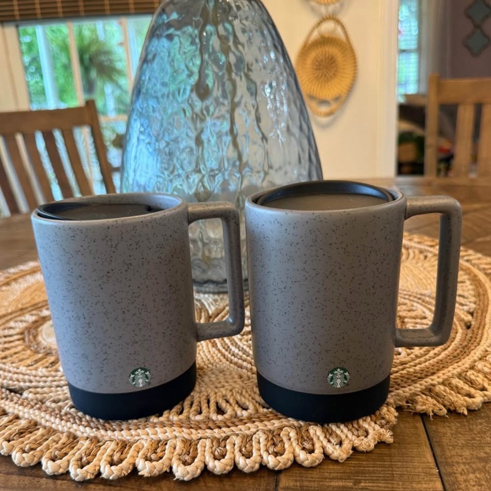 Starbucks Gray and Black Modern Mug Set